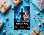 Editable Anime Warrior Birthday Invitation Canva Template | Action Hero Party Invite for Boys | Saiyan Inspired Digital Download