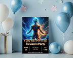 Editable Anime Warrior Birthday Invitation Canva Template | Action Hero Party Invite for Boys | Saiyan Inspired Digital Download