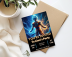 Editable Anime Warrior Birthday Invitation Canva Template | Action Hero Party Invite for Boys | Saiyan Inspired Digital Download