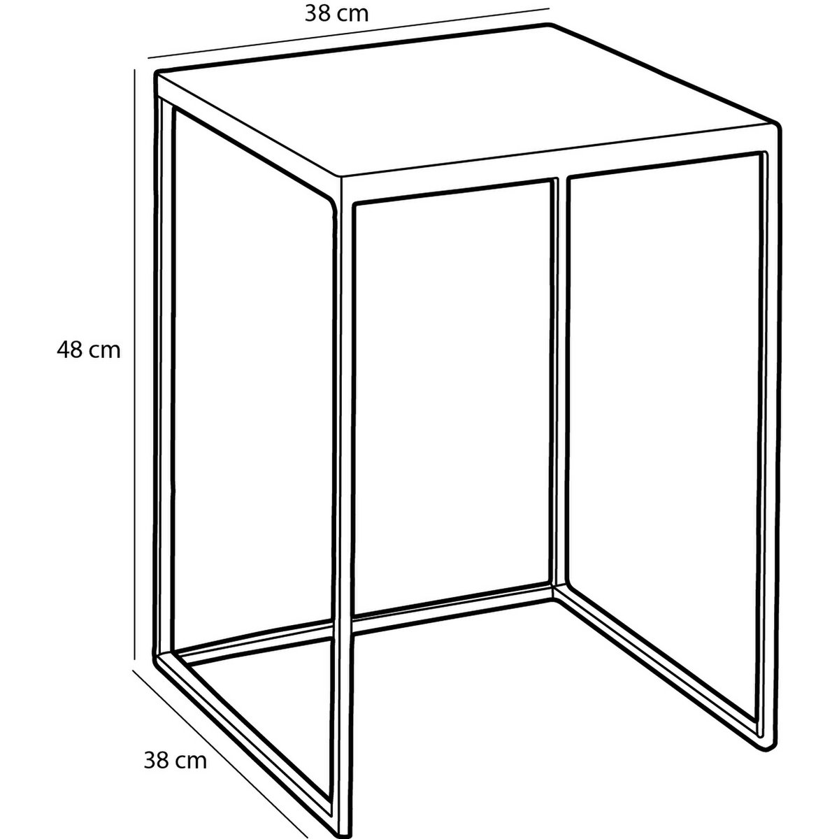 Bijzettafel voor Buiten - Set van 2 - L38 x B38 x H48 cm - Metaal - Grijs