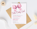 Editable Baby Shower Invitation Girl | Pink Floral Baby Invite Canva Template | Digital Download | Printable Baby Shower Invite 5x7