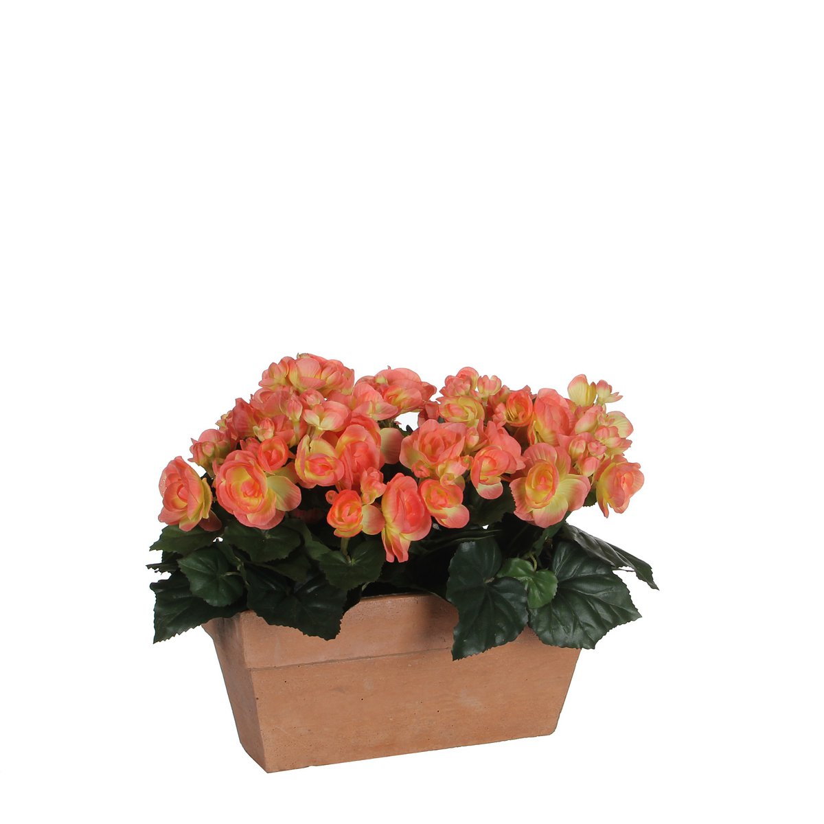 Begonia Kunstplant in Balkonbak Slate - L29 x B13 x H25 cm - Zalmroze