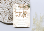 We Can Bearly Wait Baby Shower Invitation | Editable 5x7 Canva Template | Boho Cute Bear Gender Neutral Invite | Printable Digital Download