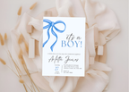 It's a Boy Baby Shower Invitation, Customizable Digital Template, Editable PDF, Instant Download, Blue Theme, Personalized Shower Invite