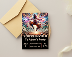 Editable Anime Warrior Birthday Invitation Canva Template | Action Hero Party Invite for Boys | Saiyan Inspired Digital Download