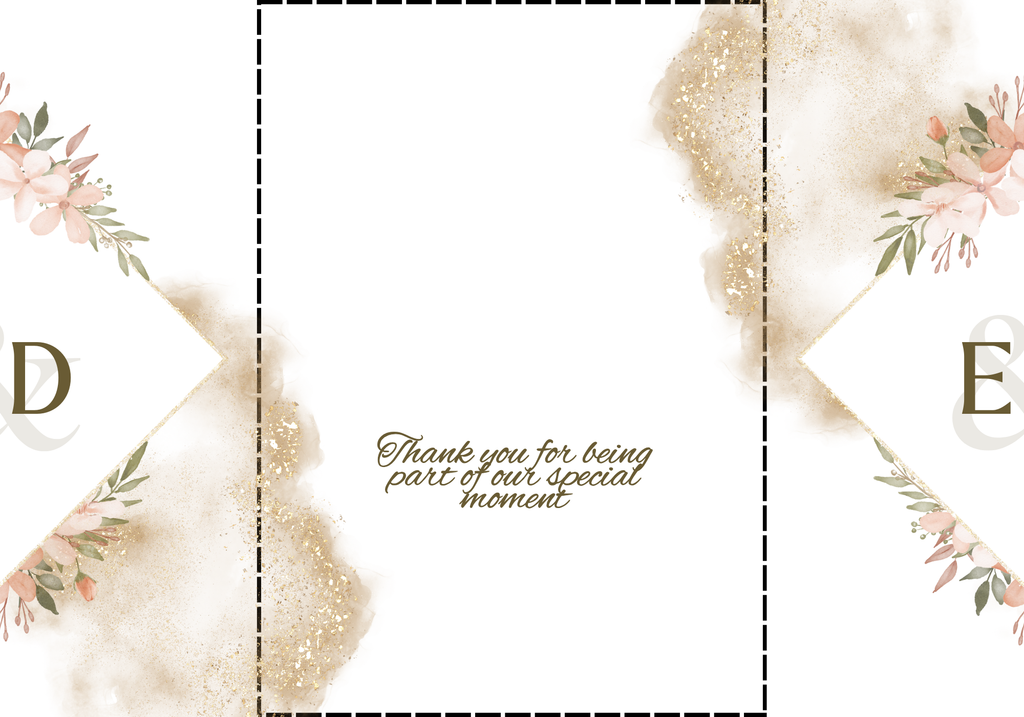 Boho Tri‑Fold Wedding Invitation | Soft Neutral Colors | Canva Template | Editable Printable Digital Download | Rustic Chic Invite