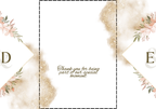 Boho Tri‑Fold Wedding Invitation | Soft Neutral Colors | Canva Template | Editable Printable Digital Download | Rustic Chic Invite
