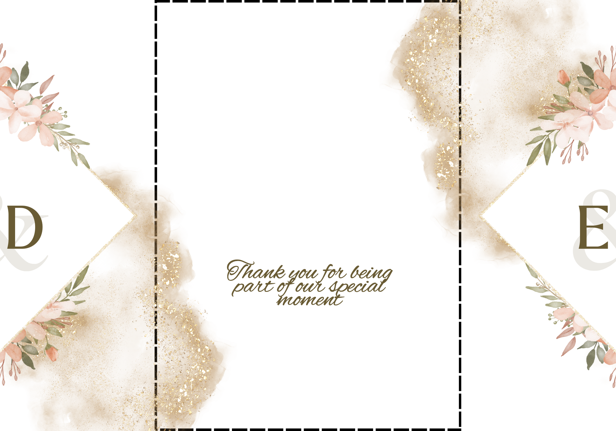 Boho Tri‑Fold Wedding Invitation | Soft Neutral Colors | Canva Template | Editable Printable Digital Download | Rustic Chic Invite
