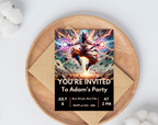 Editable Anime Warrior Birthday Invitation Canva Template | Action Hero Party Invite for Boys | Saiyan Inspired Digital Download