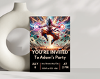 Editable Anime Warrior Birthday Invitation Canva Template | Action Hero Party Invite for Boys | Saiyan Inspired Digital Download