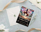 Editable Anime Warrior Birthday Invitation Canva Template | Action Hero Party Invite for Boys | Saiyan Inspired Digital Download