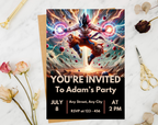 Editable Anime Warrior Birthday Invitation Canva Template | Action Hero Party Invite for Boys | Saiyan Inspired Digital Download