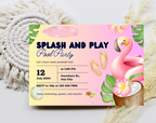 Flamingo Pool Party Invitation | Let's Flamingle Birthday Invite | Tropical Summer Bash | Editable Canva Template | Instant Download