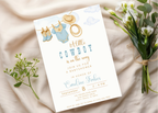 A Little Cowboy is on the Way Invitation | Editable Western Baby Shower Template | Rustic Rodeo Theme | Printable Digital Download