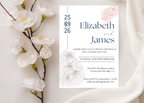 Editable Minimalist Wedding Invitation, Simple Wedding Invite, Modern Elegant Clean Design, Instant Download, Stylish Invite Stationery