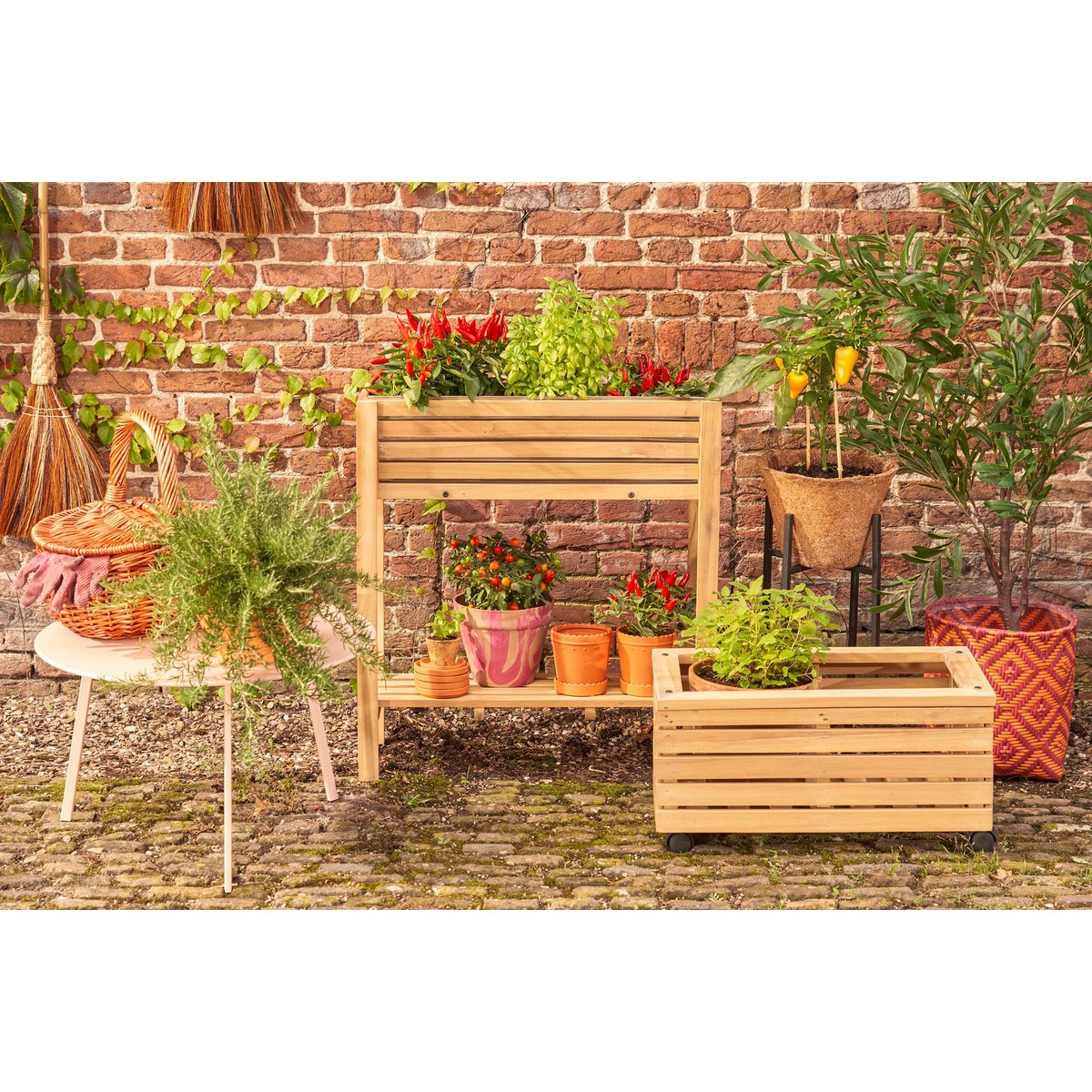 Glenwood Plantenbak Rechthoek voor Buiten - L70 x B30 x H75 cm - Acaciahout - Bruin