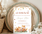 Foxy Autumn Birthday Invitation | Forest Animal Fall Party Invite | 5x7 Canva Template | Editable Printable Digital Download for Kids