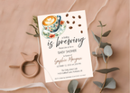 A Baby Is Brewing Invite | Coffee Baby Shower Invitation | Canva Template | Printable 5x7 | Editable Digital Download for Baby Girl or Boy