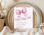 Editable Baby Shower Invitation Girl | Pink Floral Baby Invite Canva Template | Digital Download | Printable Baby Shower Invite 5x7