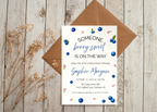 Someone Berry Sweet Is On the Way Baby Shower Invite Blueberries Canva Template | Editable Printable Digital Download Blueberry Baby Shower