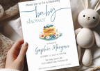 Blueberry Baby Shower Invitation Editable Canva Template Blueberry Pancake Sweet Brunch Invite Printable Digital Download Baby on the Way