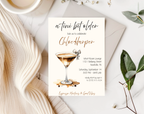 A Tini Bit Older Birthday Invitation | Espresso Martini Cocktail Party | Women’s Birthday Invite Drink Bow EDITABLE template in Canva