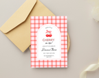 Cherry on Top Birthday Invitation | Editable Canva Template | Sweet Cherry Theme Party Invite | Printable Digital Download for Girls