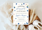 Someone Berry Sweet Is On the Way Baby Shower Invite Blueberries Canva Template | Editable Printable Digital Download Blueberry Baby Shower