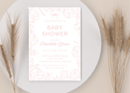 Vintage Pink Toile Baby Shower Invitation | French Pink Blush 5x7 Canva Template | Girl Baby Invite | Editable Printable Digital Download