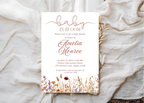 Baby in Bloom Baby Shower Invitation | Girly Boho Floral Flower Wildflowers Invite | Canva Template | Editable Printable Digital Download