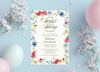 A Little Wildflower Is on the Way – Editable Baby Shower Invitation | Canva Template | Printable Floral Invite for Girl Baby Shower