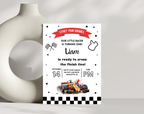 Race Car 1st Birthday Invitation for Boys | Formula One Racing Theme | Editable 5x7 Canva Template | Printable Digital Download Invite