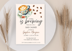 A Baby Is Brewing Invite | Coffee Baby Shower Invitation | Canva Template | Printable 5x7 | Editable Digital Download for Baby Girl or Boy