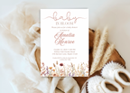 Baby in Bloom Baby Shower Invitation | Girly Boho Floral Flower Wildflowers Invite | Canva Template | Editable Printable Digital Download