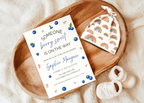 Someone Berry Sweet Is On the Way Baby Shower Invite Blueberries Canva Template | Editable Printable Digital Download Blueberry Baby Shower