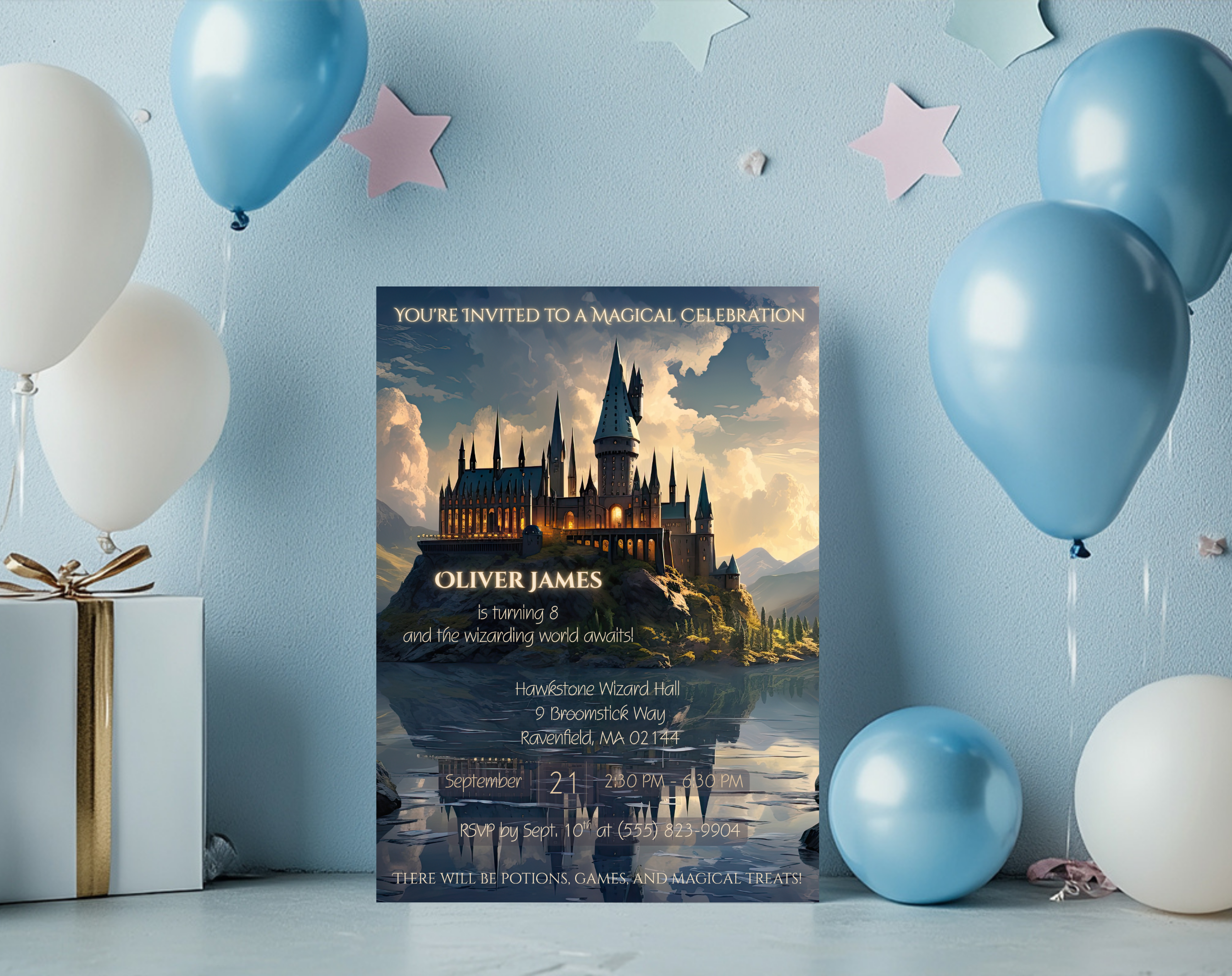Wizard Invite, Witch Invitation, Magical party, Wizards witches invitation, Birthday invitation wizard world, Magical Castle, Editable