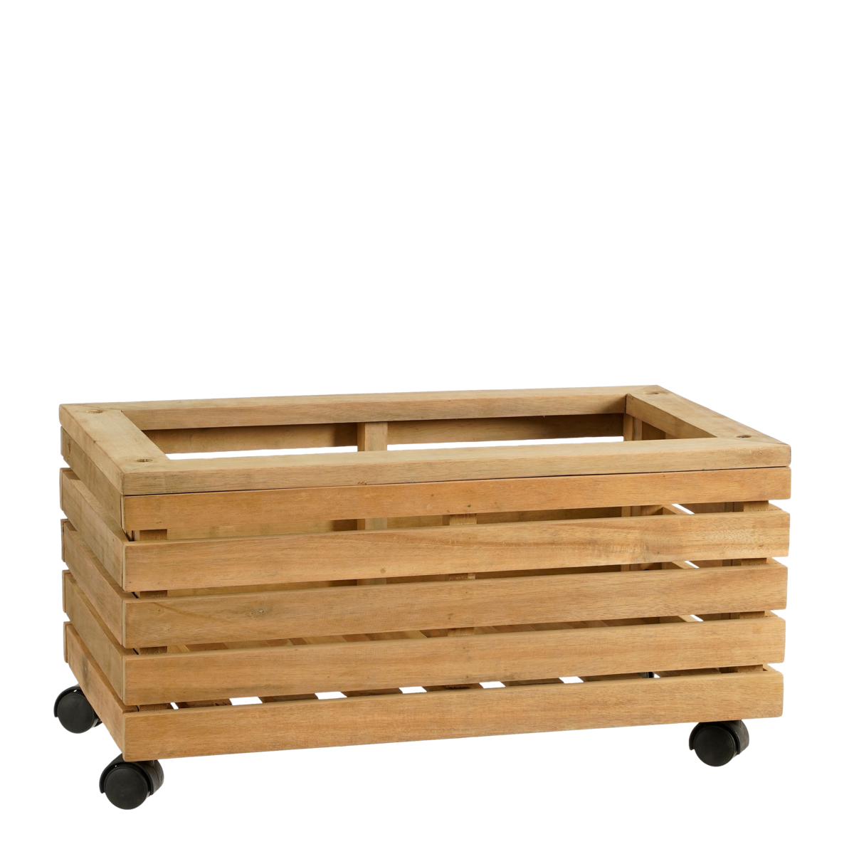 Glenwood Plantenbak Rechthoek op Wielen voor Buiten - L60 x B35 x H30 cm - Acaciahout - Bruin