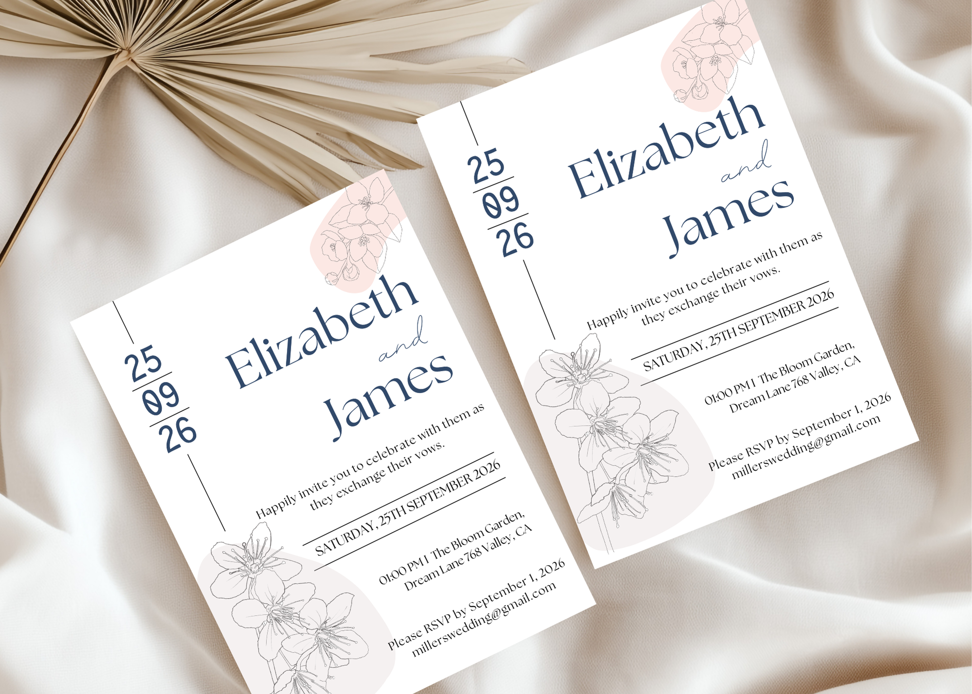 Editable Minimalist Wedding Invitation, Simple Wedding Invite, Modern Elegant Clean Design, Instant Download, Stylish Invite Stationery