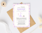 Our Little Goose is Turning 3 Invitation | Editable Purple Pastel Birthday Invite | Canva Template | Printable Digital Download | Farm Party