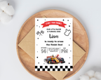 Race Car 1st Birthday Invitation for Boys | Formula One Racing Theme | Editable 5x7 Canva Template | Printable Digital Download Invite