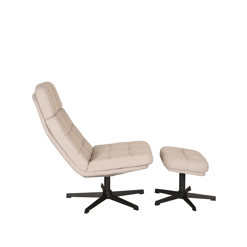 Draaifauteuil Alvar + Ottomane 53x57x83 cm