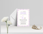 Our Little Goose is Turning 3 Invitation | Editable Purple Pastel Birthday Invite | Canva Template | Printable Digital Download | Farm Party