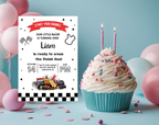 Race Car 1st Birthday Invitation for Boys | Formula One Racing Theme | Editable 5x7 Canva Template | Printable Digital Download Invite