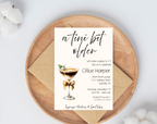 A Tini Bit Older 21st Birthday Invite | Espresso Martini Cocktail Party | Women’s Birthday Invite Drink Bow EDITABLE template in Canva