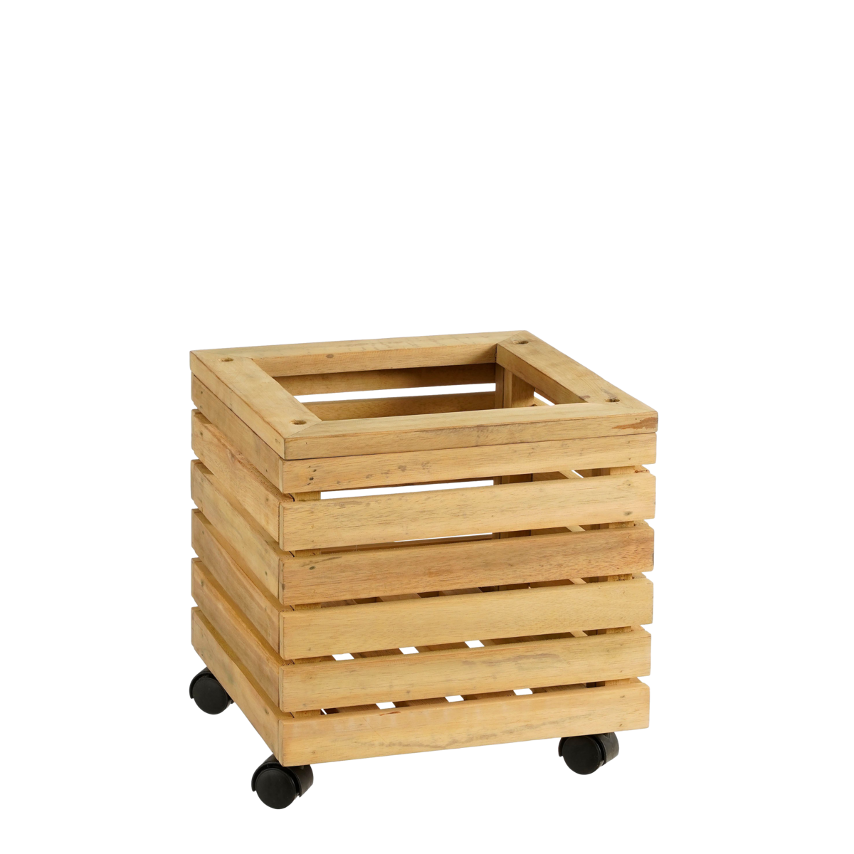 Glenwood Plantenbak Vierkant op Wielen voor Buiten - L35 x B35 x H35 cm - Acaciahout - Bruin