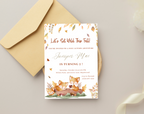 Foxy Autumn Birthday Invitation | Forest Animal Fall Party Invite | 5x7 Canva Template | Editable Printable Digital Download for Kids
