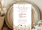 Baby in Bloom Baby Shower Invitation | Girly Boho Floral Flower Wildflowers Invite | Canva Template | Editable Printable Digital Download