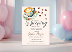 A Baby Is Brewing Invite | Coffee Baby Shower Invitation | Canva Template | Printable 5x7 | Editable Digital Download for Baby Girl or Boy