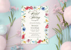 A Little Wildflower Is on the Way – Editable Baby Shower Invitation | Canva Template | Printable Floral Invite for Girl Baby Shower