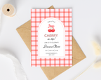 Cherry on Top Birthday Invitation | Editable Canva Template | Sweet Cherry Theme Party Invite | Printable Digital Download for Girls